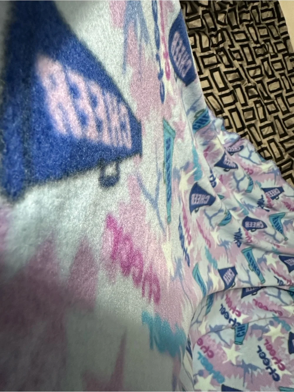 Cheer Fleece Throw Blanket in Lavender, Blue & White